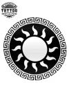 tatouage-ephemere-soleil-grec-style-mythologie-mediterraneenne tatouage-ephemere-soleil-grec-style-mythologie-mediterraneenne