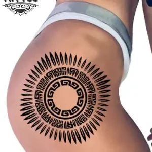 tatouage-ephemere-soleil-hanche-design-unique-tendance tatouage-ephemere-soleil-hanche-design-unique-tendance