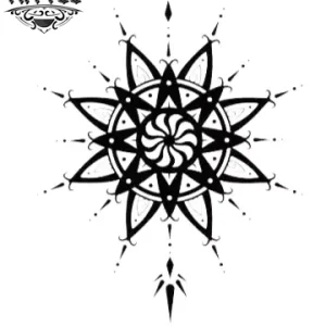 Tatouage éphémère soleil mandala design unique Tatouage éphémère soleil mandala design unique