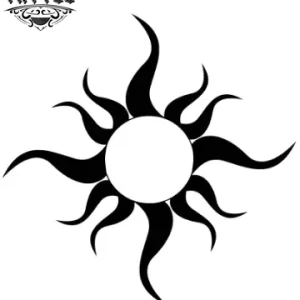 tatouage-ephemere-soleil-tribal-design-style-unique tatouage-ephemere-soleil-tribal-design-style-unique