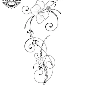 tatouage-tahitien-fleur-de-tiare-temporaire-design tatouage-tahitien-fleur-de-tiare-temporaire-design