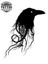 tatouage-ephemere-tete-de-corbeau-realiste tatouage-ephemere-tete-de-corbeau-realiste
