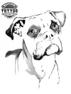 tatouage CHIEN éphémère tête de boxer réaliste