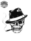 tatouage-ephemere-tete-de-mort-chapeau-elegant tatouage-ephemere-tete-de-mort-chapeau-elegant