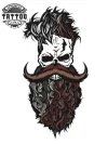 tatouage ephemere tete de mort barbu style viking tatouage ephemere tete de mort barbu style viking