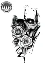 tatouage-ephemere-tete-de-mort-avec-fleur-designs-temporaires tatouage-ephemere-tete-de-mort-avec-fleur-designs-temporaires