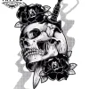 tatouage-ephemere-tete-de-mort-avec-fleurs-pour-femme tatouage-ephemere-tete-de-mort-avec-fleurs-pour-femme