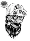 tatouage ephemere tete de mort new school style pour peau
