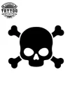 tatouage ephemere tete de mort noire temporaire waterproof