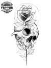 tatouage-ephemere-tete-de-mort-rose-design-unique tatouage-ephemere-tete-de-mort-rose-design-unique