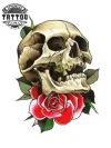 tatouage-ephemere-tete-de-mort-rose-pour-femme tatouage-ephemere-tete-de-mort-rose-pour-femme