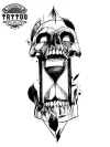 tatouage ephemere tete de mort avec sablier temps limite tatouage ephemere tete de mort avec sablier temps limite
