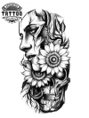 tatouage ephemere tete de mort visage realiste temporaire tatouage ephemere tete de mort visage realiste temporaire