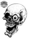 tatouage-ephemere-tete-de-mort-yeux-effrayants