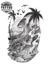 tatouage marin ephemere temporaire motifs oceaniques et nautiques