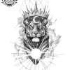 tatouage ephemere tigre couronne robuste majestueux image