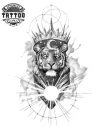 tatouage ephemere tigre couronne robuste majestueux image