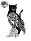 tatouage-ephemere-tigre-et-chat-design-unique-image tatouage-ephemere-tigre-et-chat-design-unique-image