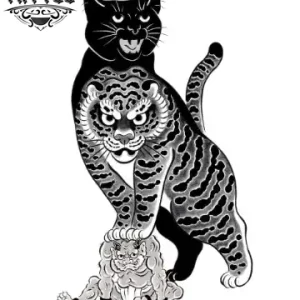 tatouage-ephemere-tigre-et-chat-design-unique-image tatouage-ephemere-tigre-et-chat-design-unique-image