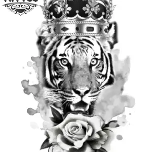 tatouage-tigre-couronne-ephemere-motif-puissant tatouage-tigre-couronne-ephemere-motif-puissant