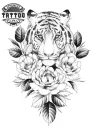tatouage-tigre-ephemere-fleur-design-unique tatouage-tigre-ephemere-fleur-design-unique