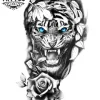 tatouage-tigre-ephemere-rose-realiste-elegant tatouage-tigre-ephemere-rose-realiste-elegant