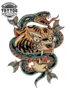 tatouage ephemere tigre et serpent realiste tatouage ephemere tigre et serpent realiste