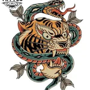 tatouage ephemere tigre et serpent realiste tatouage ephemere tigre et serpent realiste
