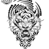 tatouage ephemere tigre geometrique temporaire image produit