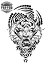 tatouage ephemere tigre geometrique temporaire image produit
