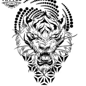 tatouage ephemere tigre geometrique temporaire image produit tatouage ephemere tigre geometrique temporaire image produit