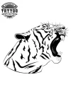 tatouage ephemere tigre gueule ouverte realiste alt