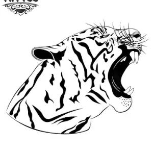 tatouage ephemere tigre gueule ouverte realiste alt tatouage ephemere tigre gueule ouverte realiste alt