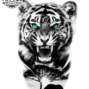 tatouage-tigre-ephemere-jungle-sauvage-realiste tatouage-tigre-ephemere-jungle-sauvage-realiste