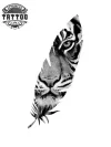 tatouage ephemere tigre avec plume design unique image produit tatouage ephemere tigre avec plume design unique image produit