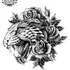 tatouage-tigre-ephemere-rose-artistique