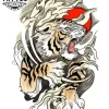 tatouage ephemere tigre japonais style traditionnel realiste tatouage ephemere tigre japonais style traditionnel realiste