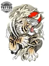 tatouage ephemere tigre japonais style traditionnel realiste tatouage ephemere tigre japonais style traditionnel realiste