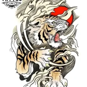 tatouage ephemere tigre japonais style traditionnel realiste tatouage ephemere tigre japonais style traditionnel realiste