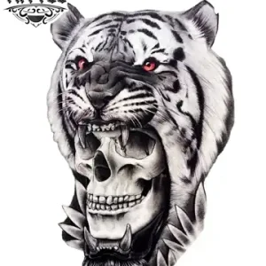 tatouage ephemere tigre tete de mort realiste temporaire qualite premium tatouage ephemere tigre tete de mort realiste temporaire qualite premium