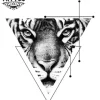 tatouage ephemere tigre triangle geometrique durable et tendance tatouage ephemere tigre triangle geometrique durable et tendance
