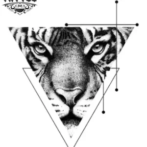 tatouage ephemere tigre triangle geometrique durable et tendance tatouage ephemere tigre triangle geometrique durable et tendance
