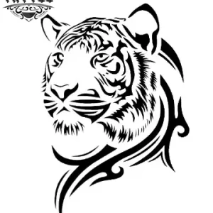 Tatouage éphémère tigre tribal motif sauvage réaliste Tatouage éphémère tigre tribal motif sauvage réaliste