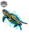 tatouage-ephemere-tortue-aquarelle-artistique-waterproof tatouage-ephemere-tortue-aquarelle-artistique-waterproof