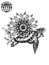 tatouage-ephemere-tortue-fleur-style-oceanic tatouage-ephemere-tortue-fleur-style-oceanic
