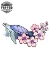 tatouage-ephemere-tortue-fleur-exotique-temporarire-waterproof