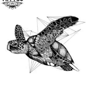 tatouage ephemere tortue geometrique design unique tatouage ephemere tortue geometrique design unique