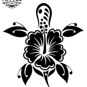 tatouage-ephemere-tortue-hibiscus-design-tropical tatouage-ephemere-tortue-hibiscus-design-tropical
