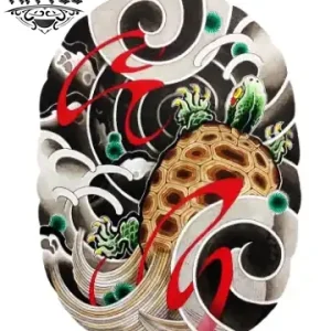 tatouage ephemere tortue japonaise design artisanal tatouage ephemere tortue japonaise design artisanal