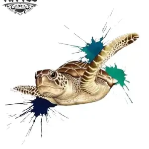 tatouage-tortue-stylisé-temporaire-waterproof tatouage-tortue-stylisé-temporaire-waterproof